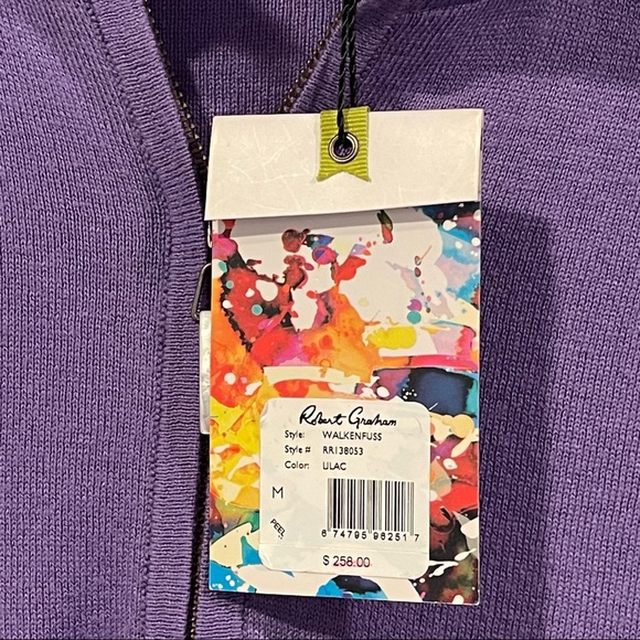 ROBERT GRAHAM ‘WALKENFUSS’ 1/4 ZIP CLASSIC LONG SLEEVE KNIT-CASHMERE/SILK/COTTON - Picture 5 of 11